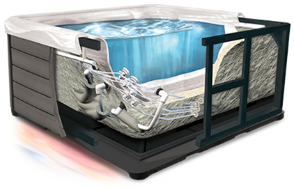 Cutaway view of a master spas hot tub
