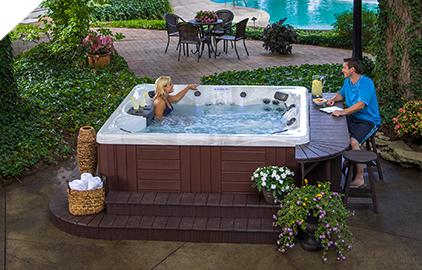 Relax in a master spas portable spa